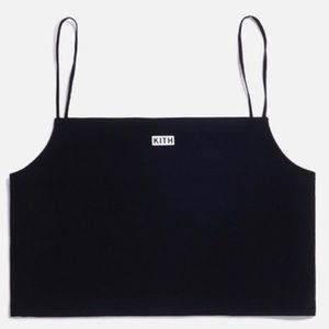 Kith Tops Women’s Black Crop Tank Top With Straps Large